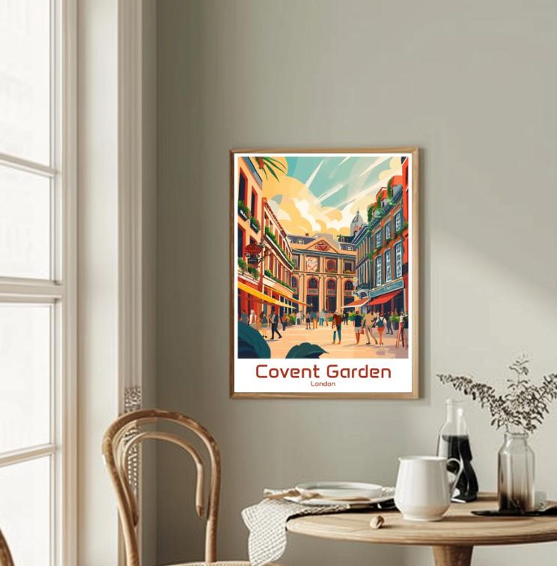 Covent Garden London Travel Posterhistoric Market Wall Art Cityscape Print Covent Garden Decor London Travel Gift Minimalist Urban Artwork - Image 2