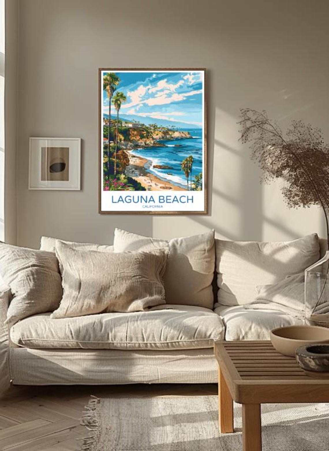 Laguna Beach California Cove With Palms And Cliffs Travel Poster - Image 3
