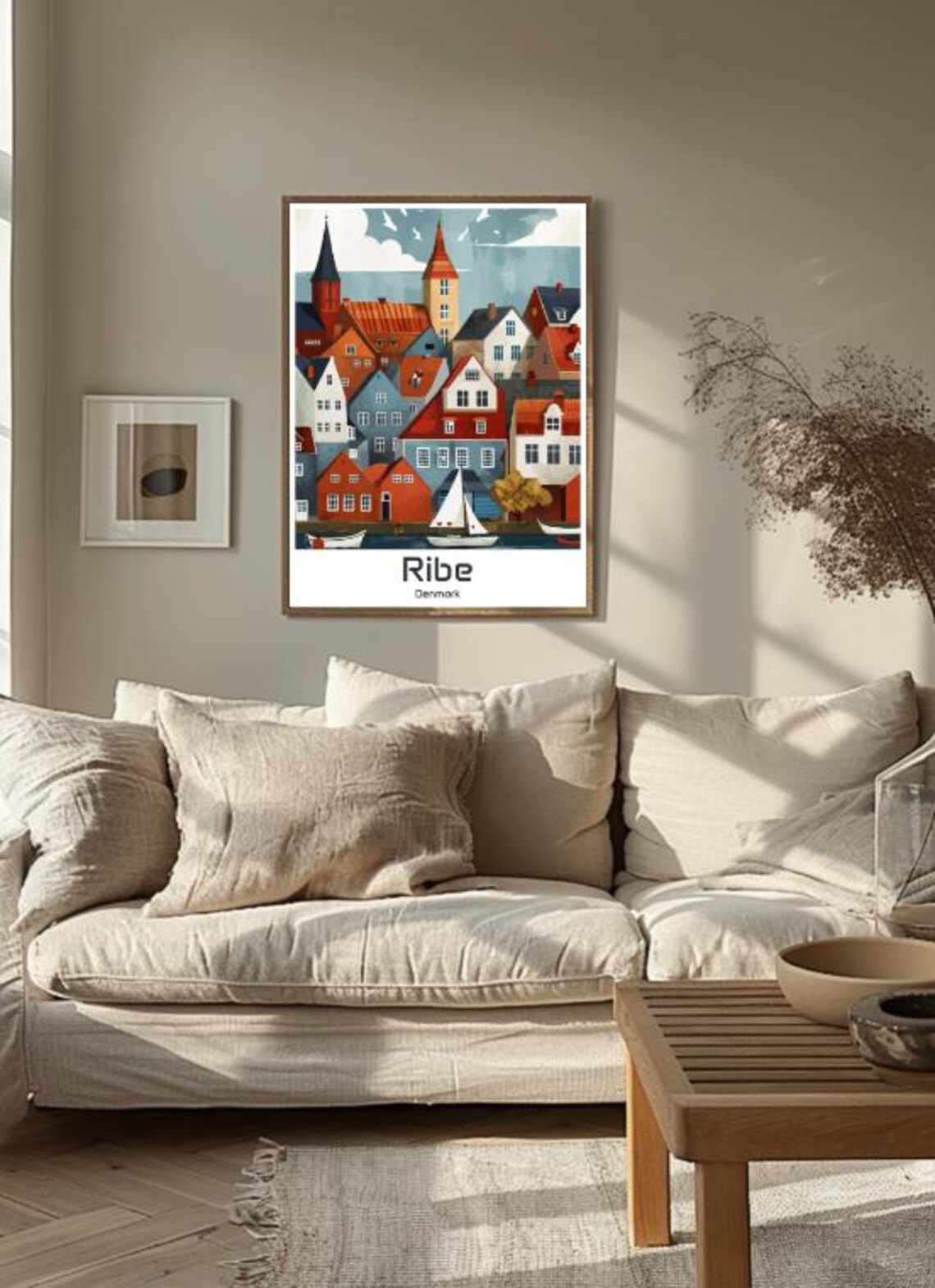 Ribe Denmark Oldest Town Red Roofs Sailboats Harbor Charm Poster - Image 3
