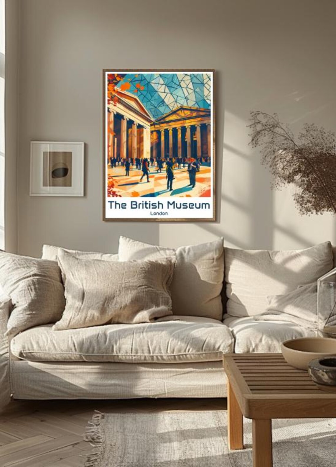 The British Museum London Grand Court Glass Roof Crowd Travel Poster - Image 3