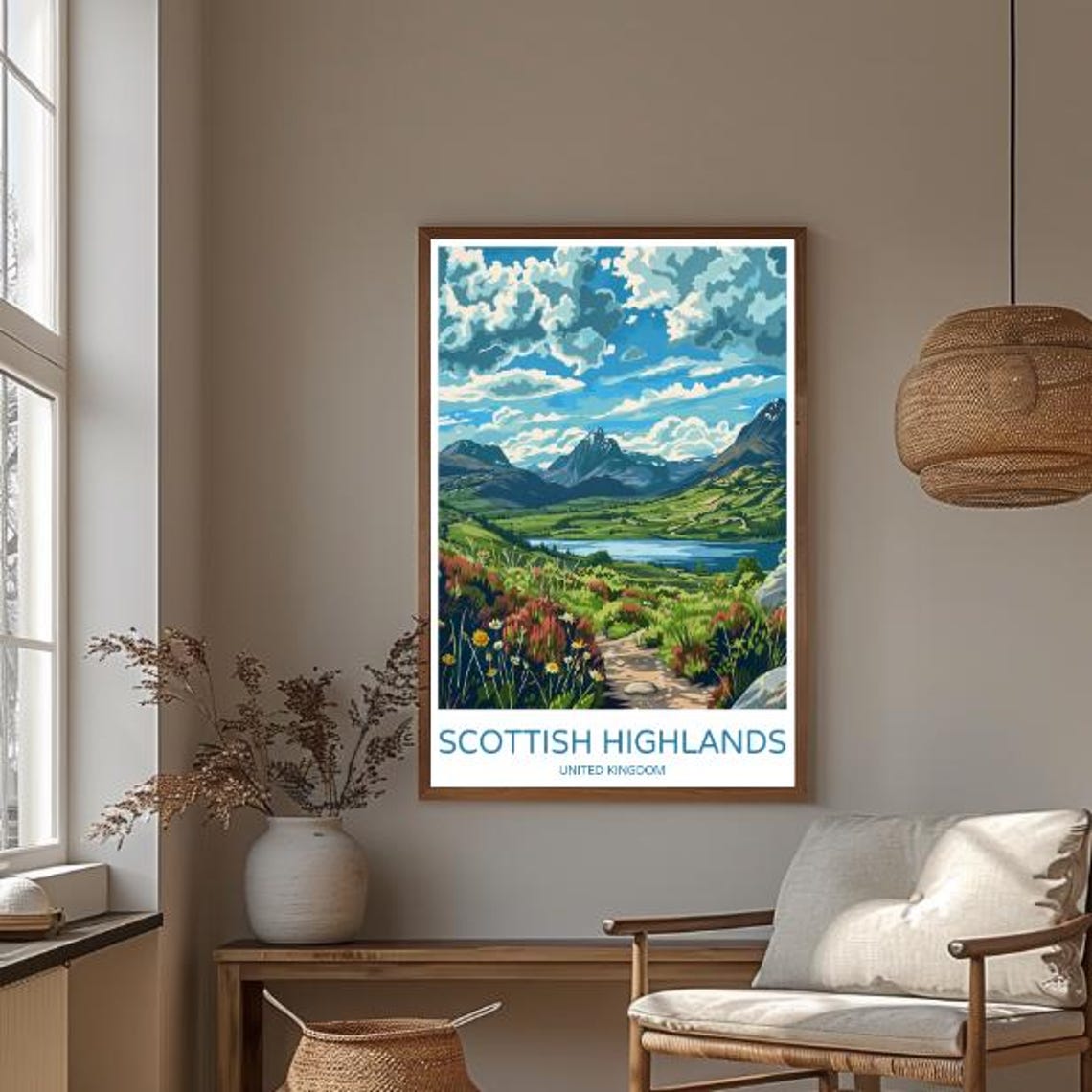 Scottish Highlands Travel Posterbreathtaking Landscape Wall Art Of Mountains Lochs Scotland Travel Print Nature Decor Adventure Print - Image 3