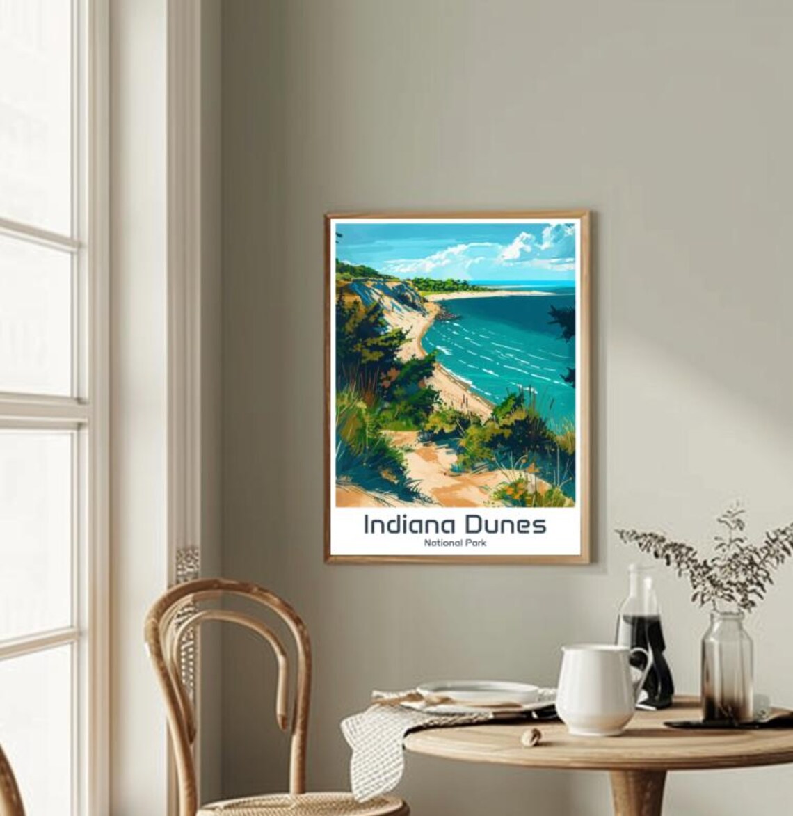 Indiana Dunes National Park Lakeshore Sandy Beach Dunes Travel Poster - Image 2
