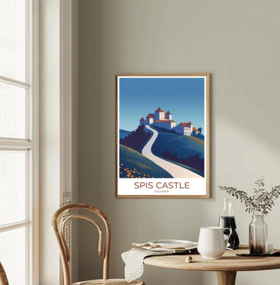 Spis Castle Slovakia White Hilltop Castle Winding Road Poster - Image 2