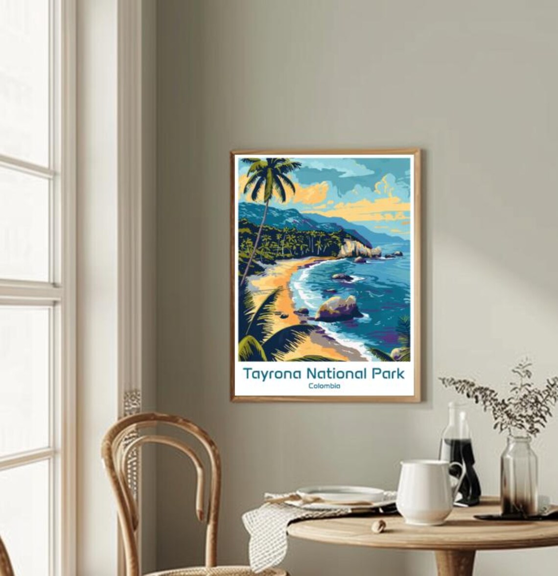 Tayrona National Park Colombia Caribbean Cove Palm Beach Travel Poster - Image 2