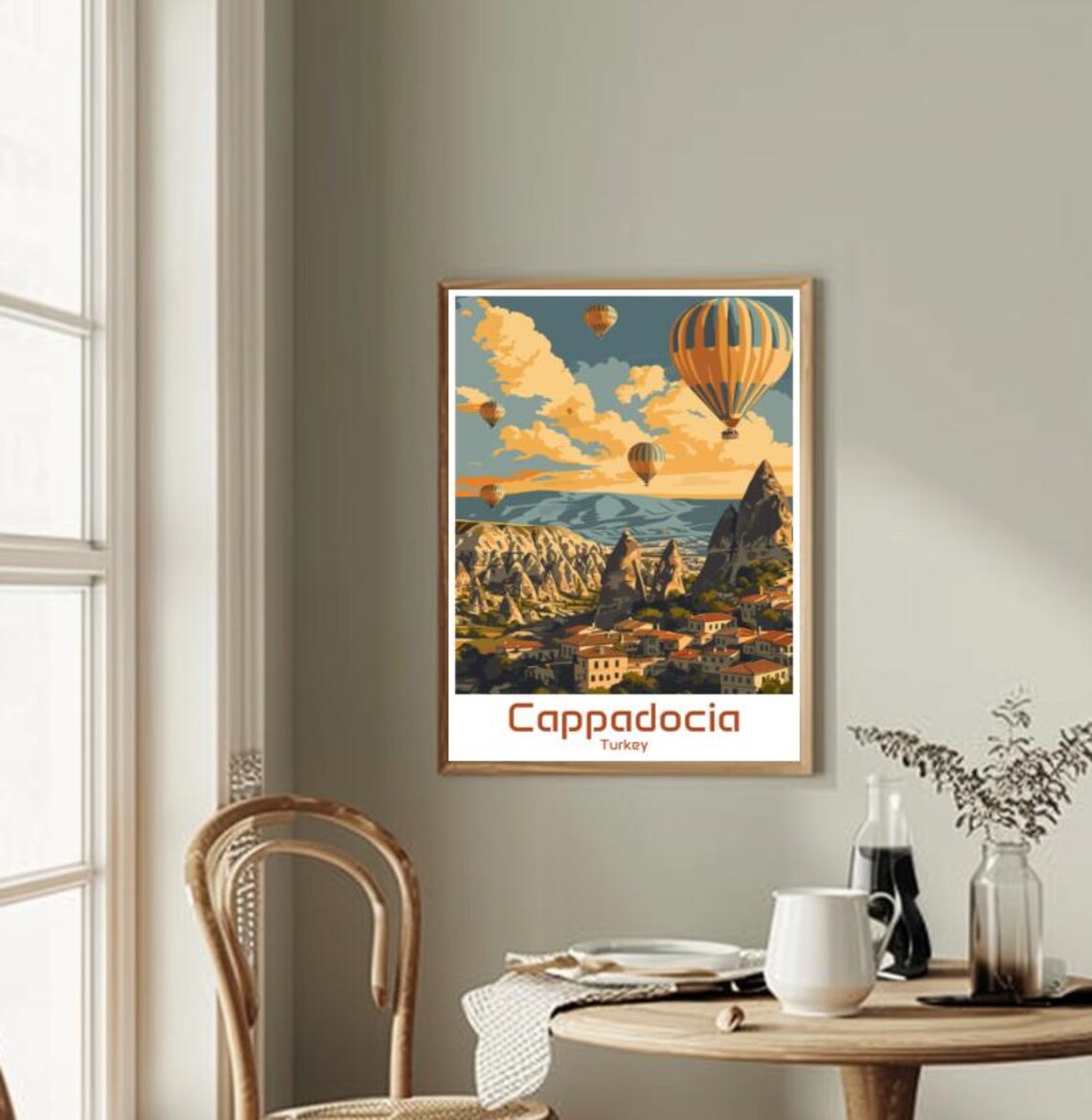 Cappadocia Turkey Hot Air Balloons Over Fairy Chimney Valley Poster - Image 2