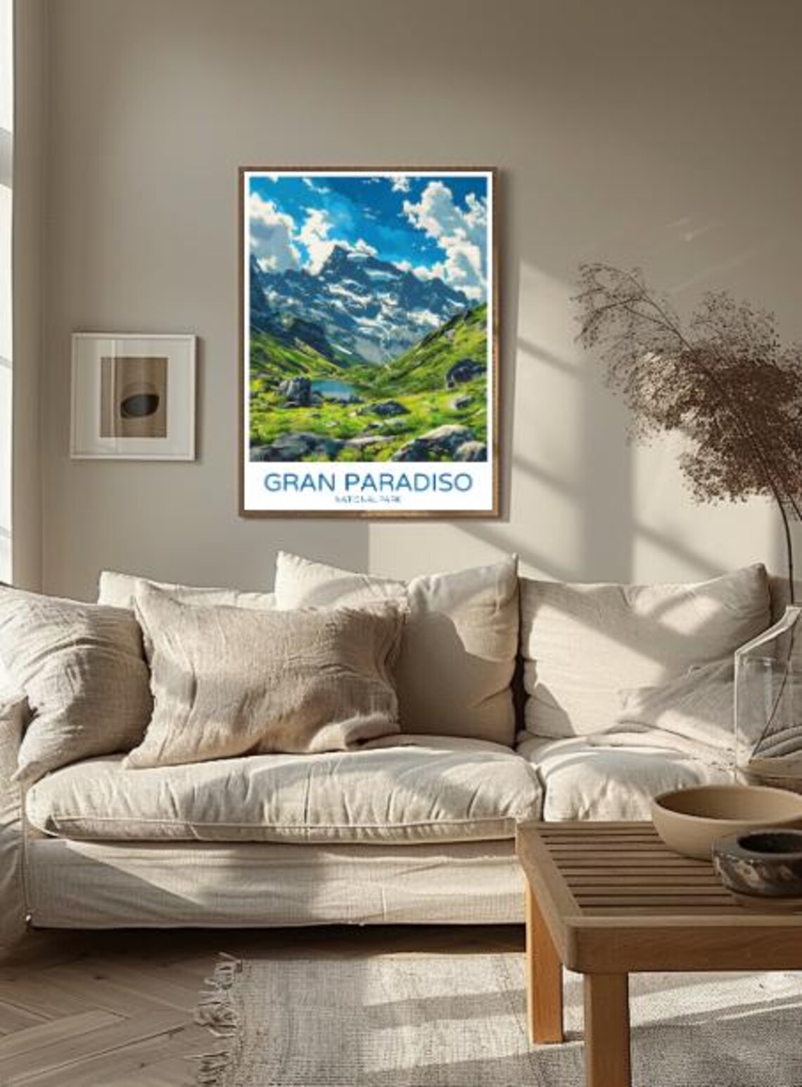 Gran Paradiso National Park Snowy Massif and Lake Travel Poster - Image 2