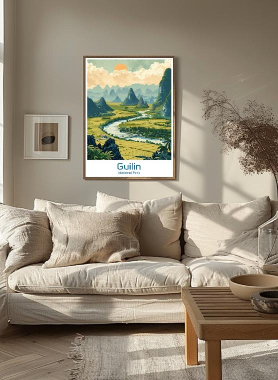 Guilin National Park China Karst River Valley Retro Travel Poster - Image 3