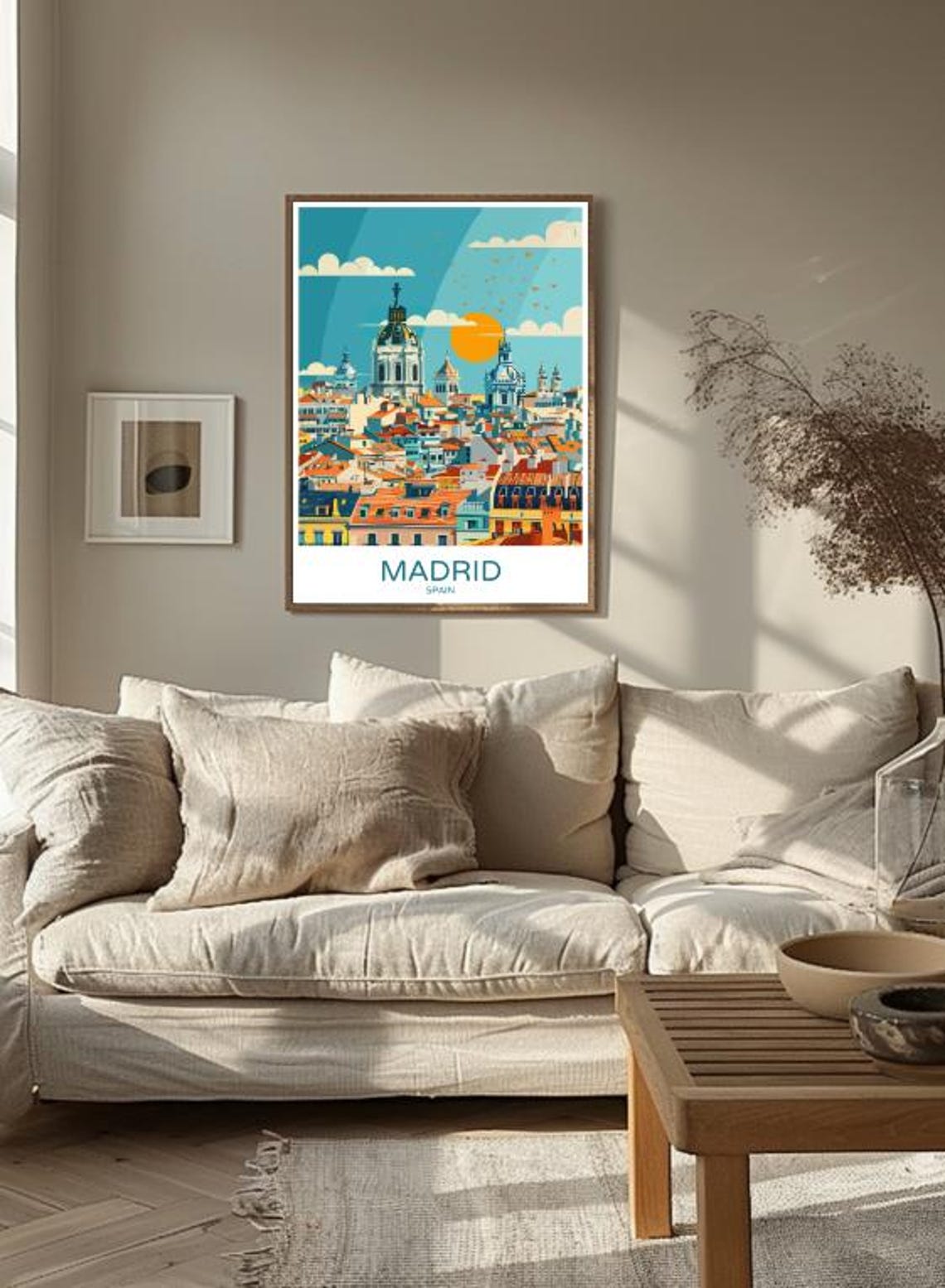 Madrid Spain Historic Old Town Rooftops at Sunset Travel Poster - Image 2