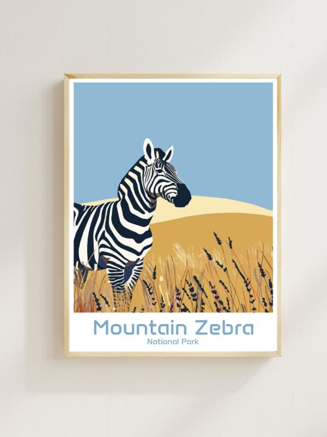 Mountain Zebra National Park Graphic Zebra Safari Travel Poster