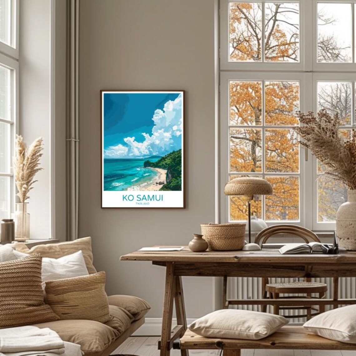 Ko Samui Thailand Tropical Beach with Chaweng Bay Travel Poster - Image 4