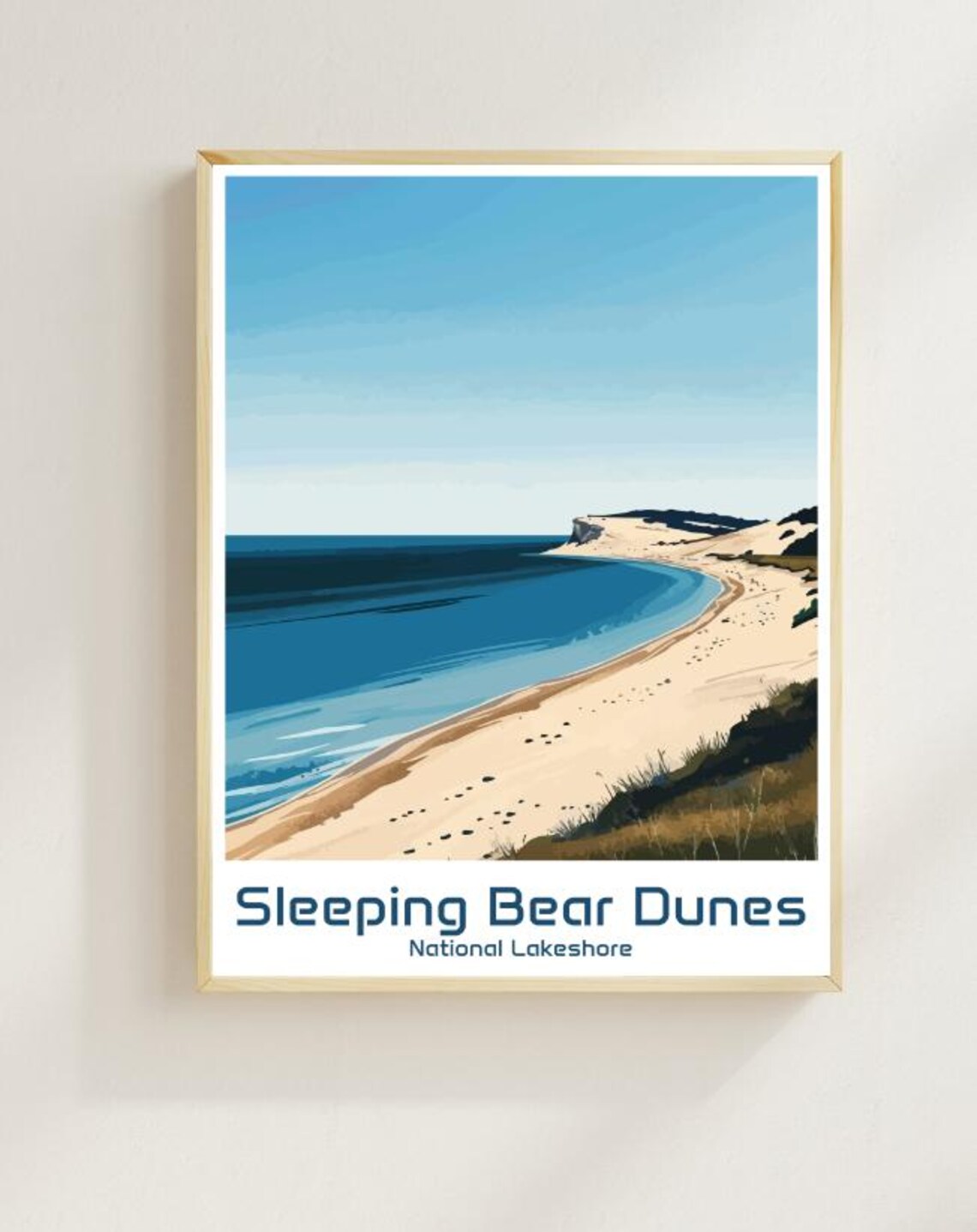 Sleeping Bear Dunes Michigan Lake Michigan Shore Travel Poster