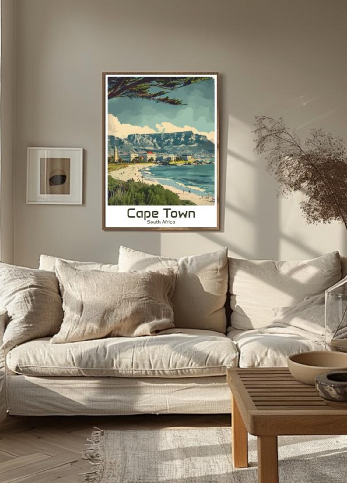Cape Town South Africa Table Mountain Beach And City Skyline Poster - Image 3