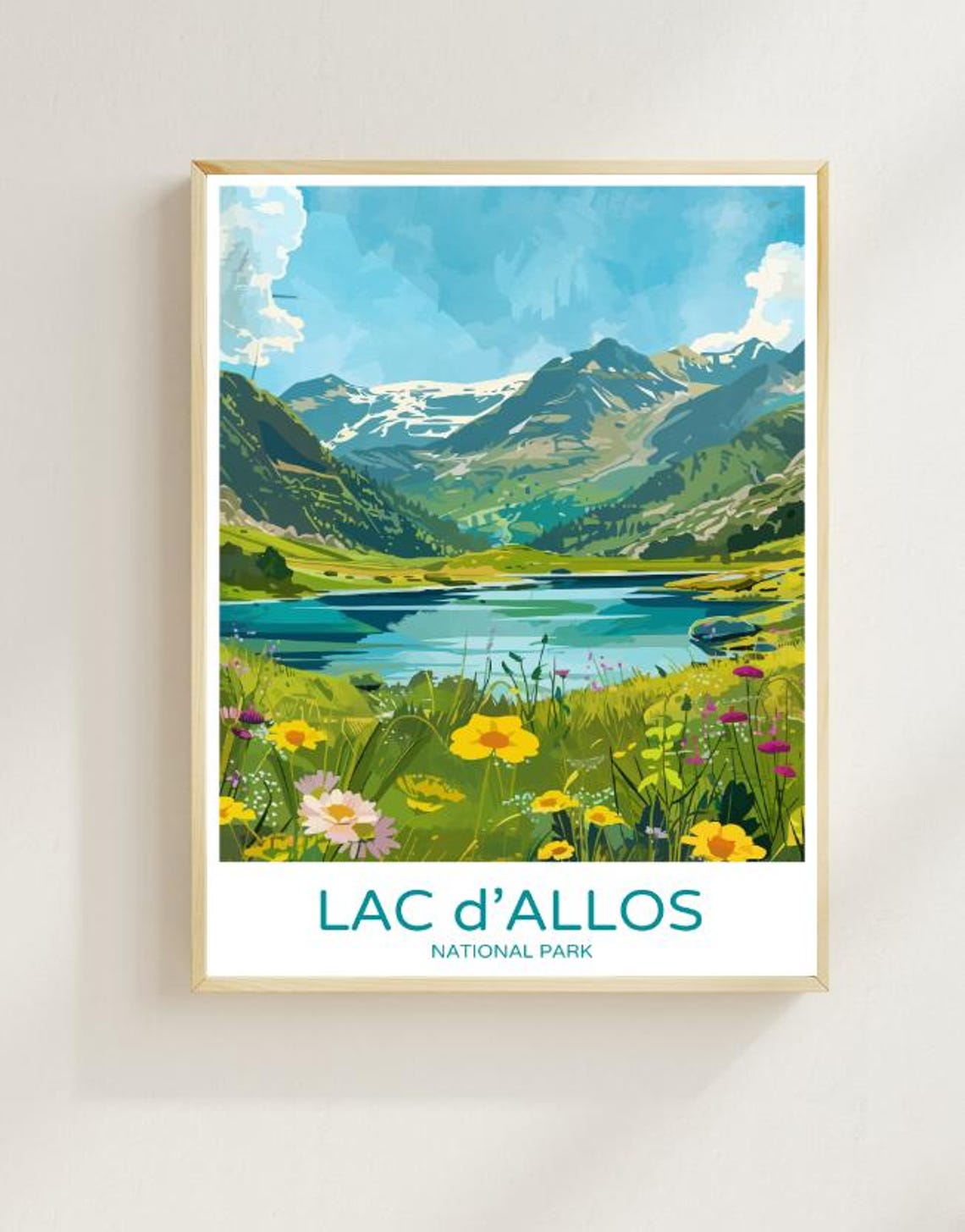 Lac Dallos National Park Travel Postermountain Lake Wall Art Alpine Nature Print French Landscape Decor France Travel Gift