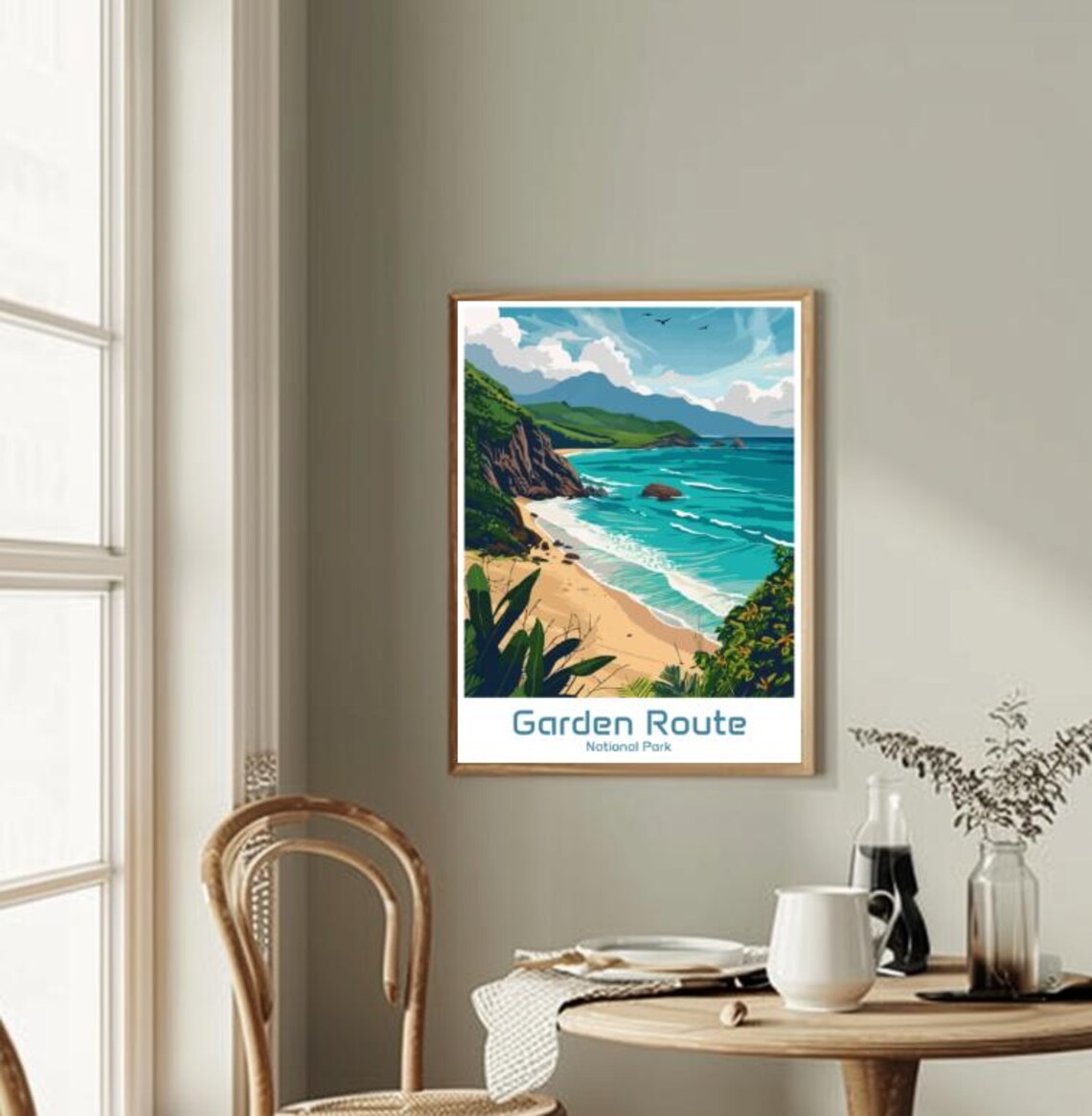 Garden Route National Park Coastal Cliffs Beach Travel Poster - Image 2
