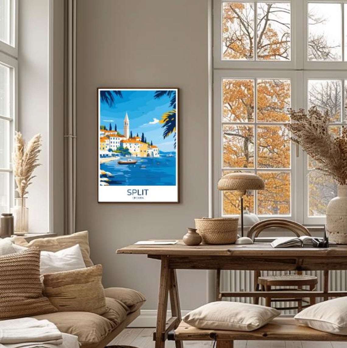 Split Croatia Seaside Old Town With Bell Tower Travel Poster - Image 4