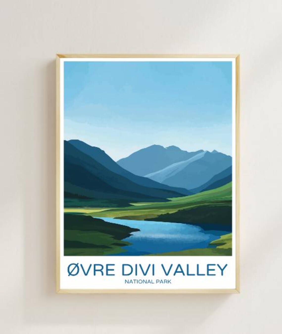 Øvre Divi Valley Layered Blue Mountains And Lake Travel Poster