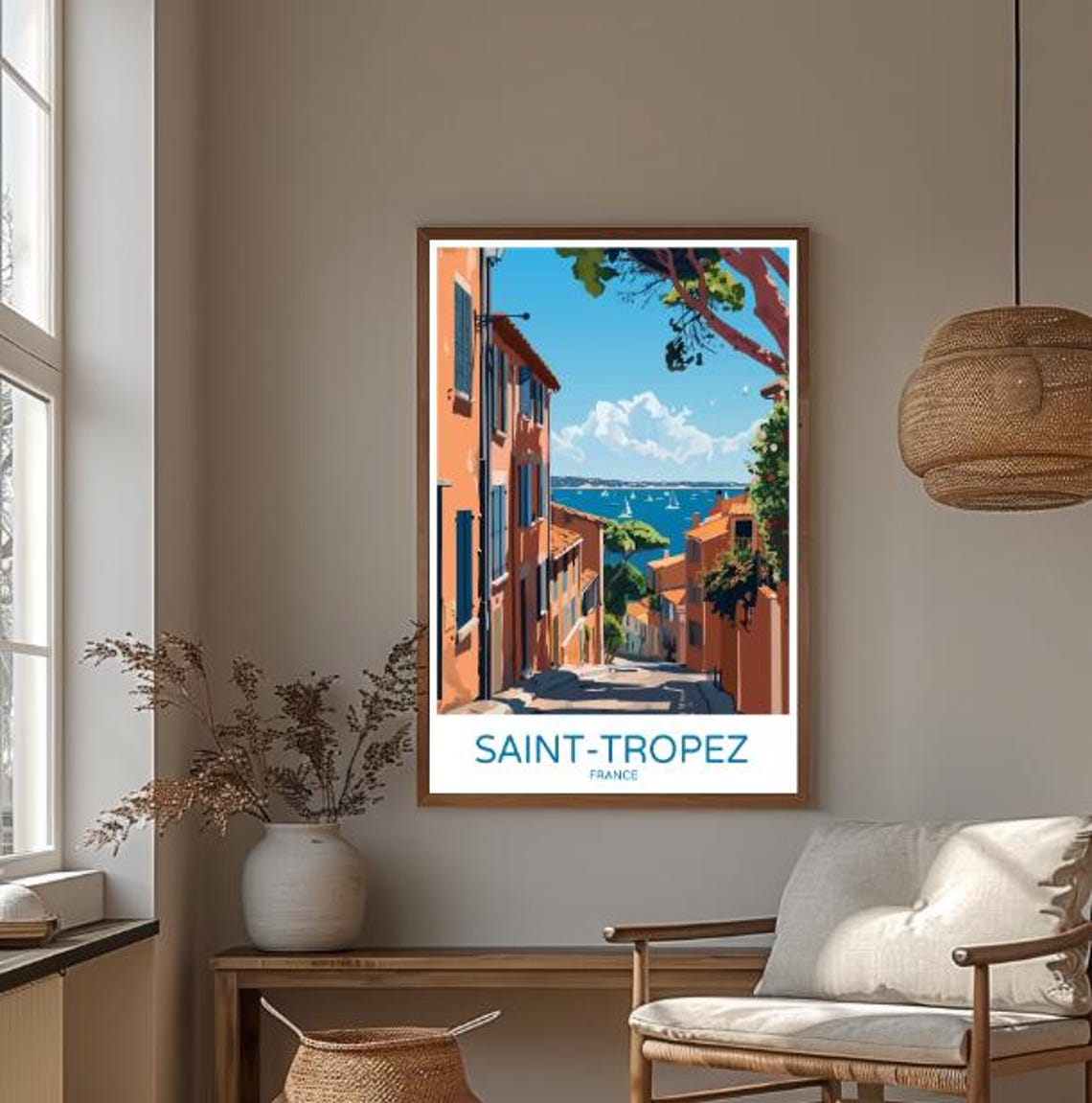 Saint Tropez France Travel Poster Stylish Wall Art Of French Riviera And Port Coastal Print Mediterranean Decor Vacation Gift - Image 3