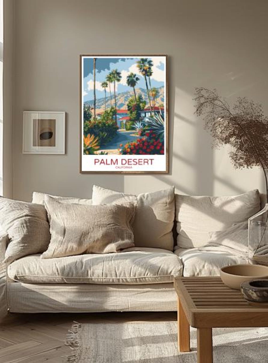 Palm Desert Palm Trees Villa and San Jacinto Mountains Poster - Image 2