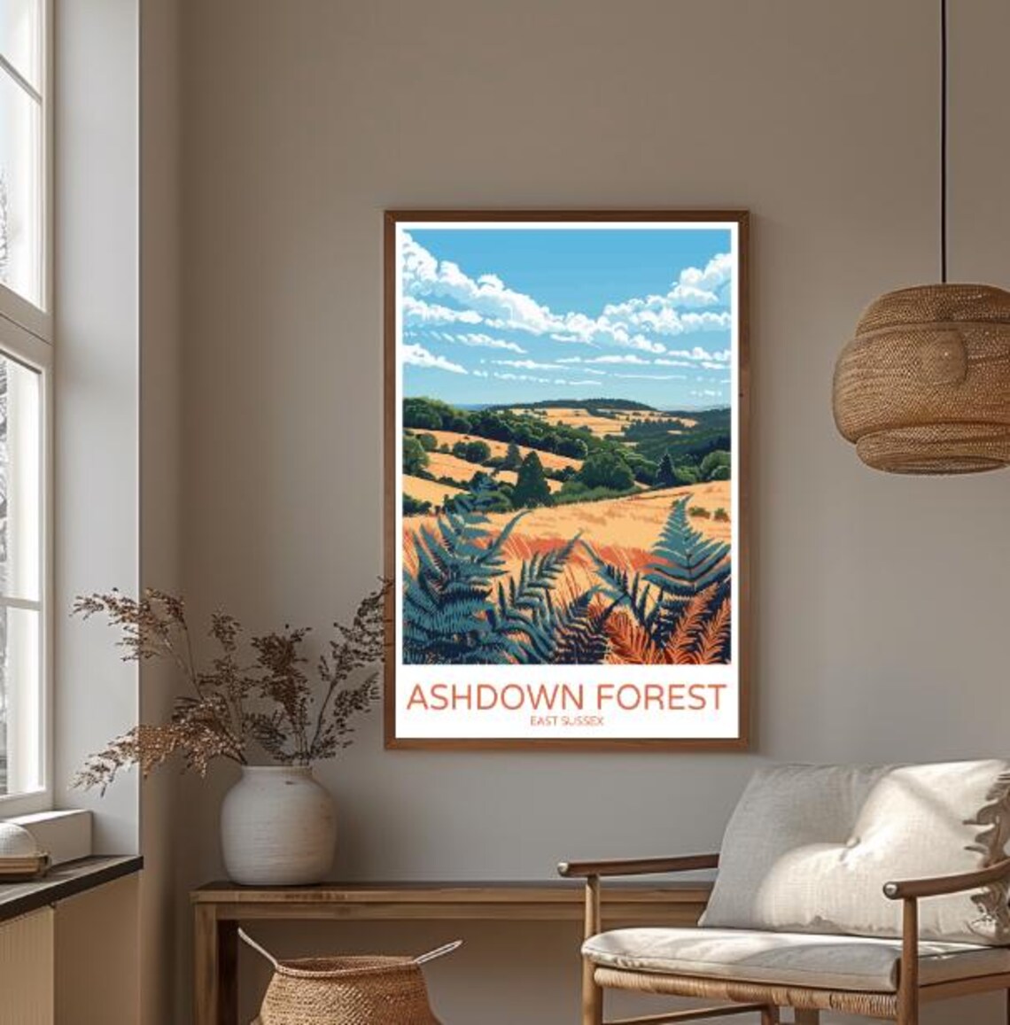 Ashdown Forest East Sussex Fern Meadow Hills England Travel Poster - Image 3