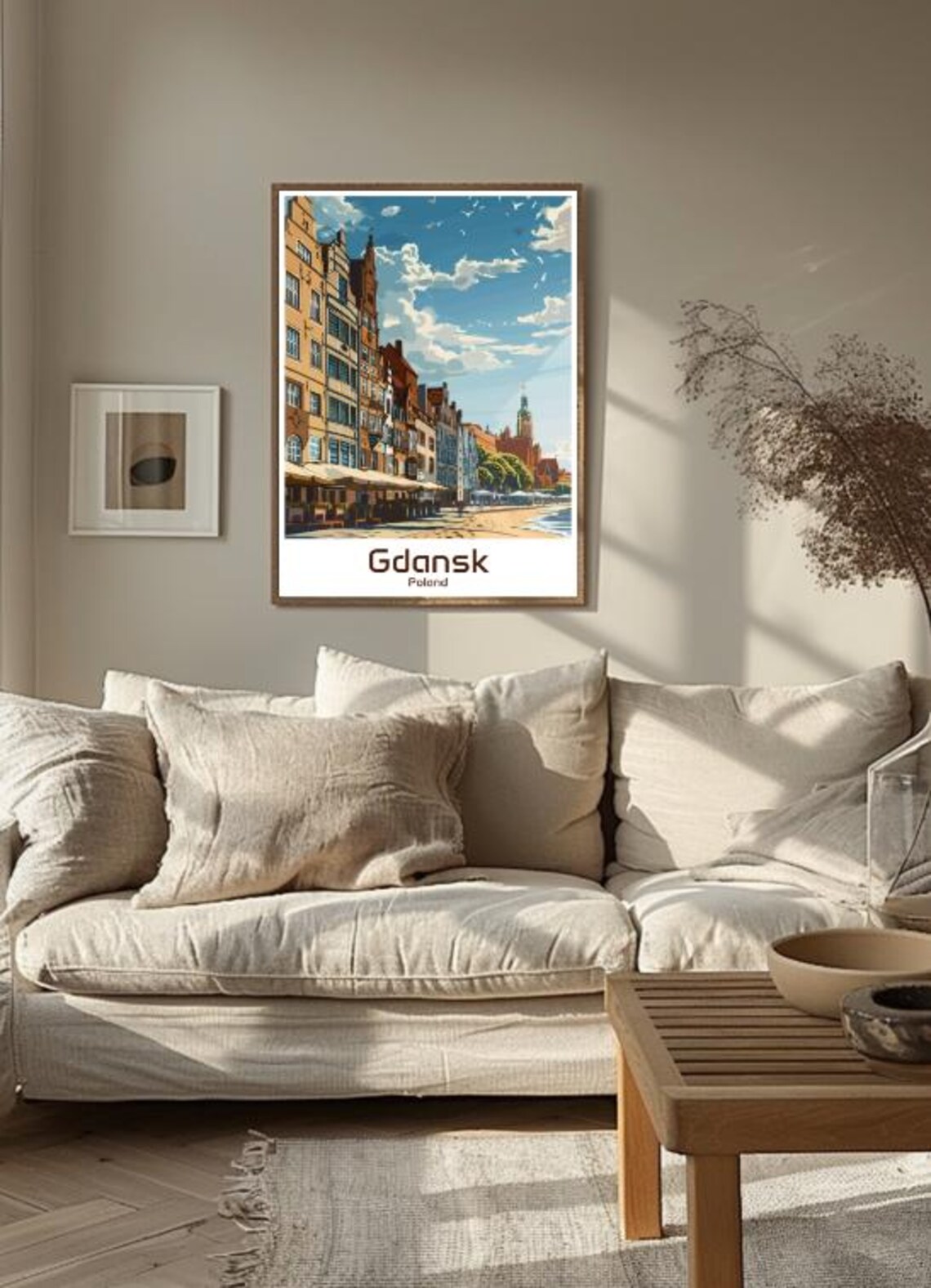 Gdansk Poland Waterfront Travel Poster With Colorful Townhouses - Image 3