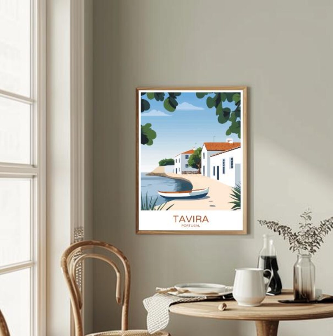 Tavira Portugal Quiet Fishing Village Sandy Beach Wooden Boat Poster - Image 2