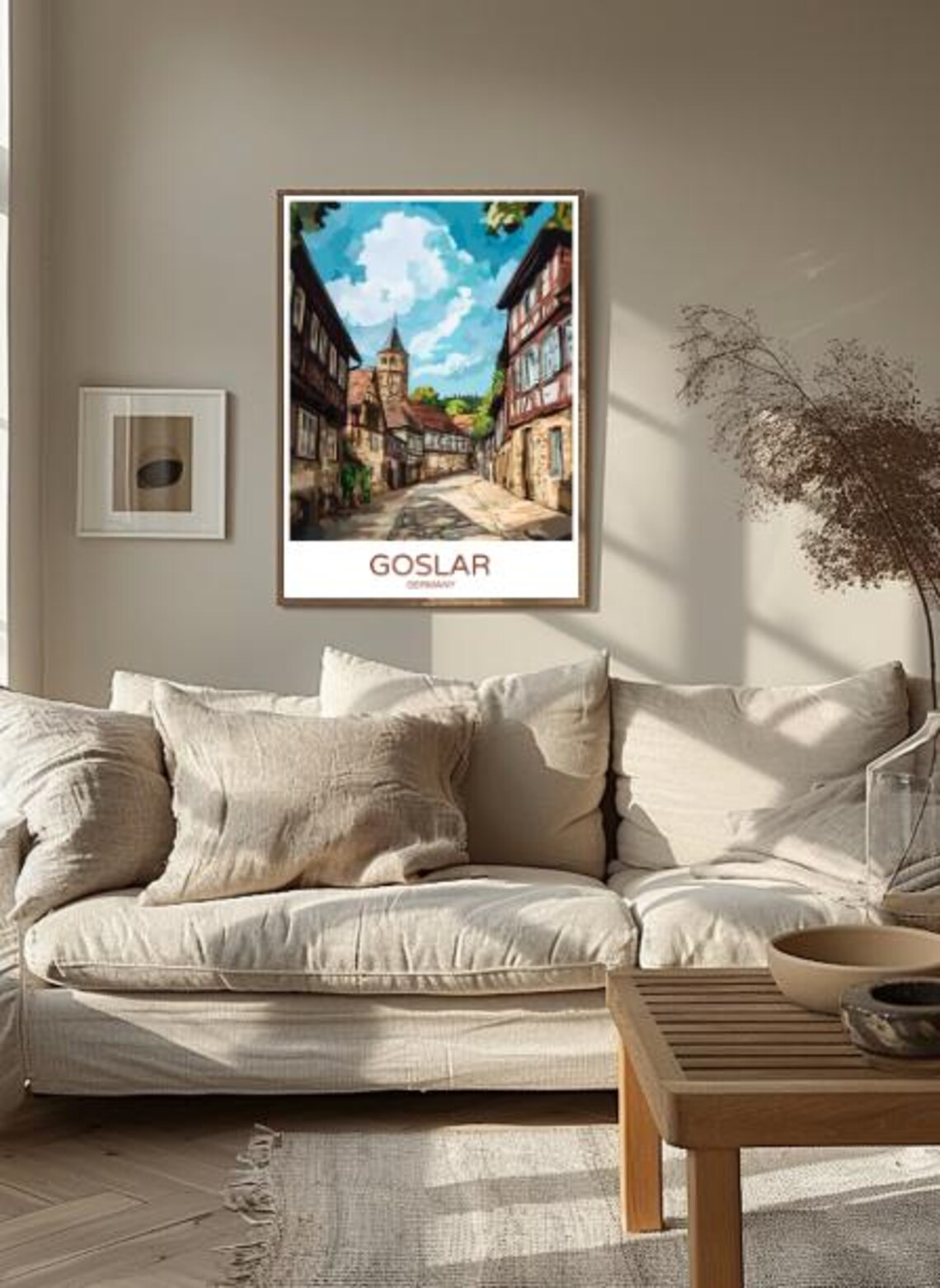 Goslar Germany Travel Poster Historic Half Timbered Street Scene - Image 2