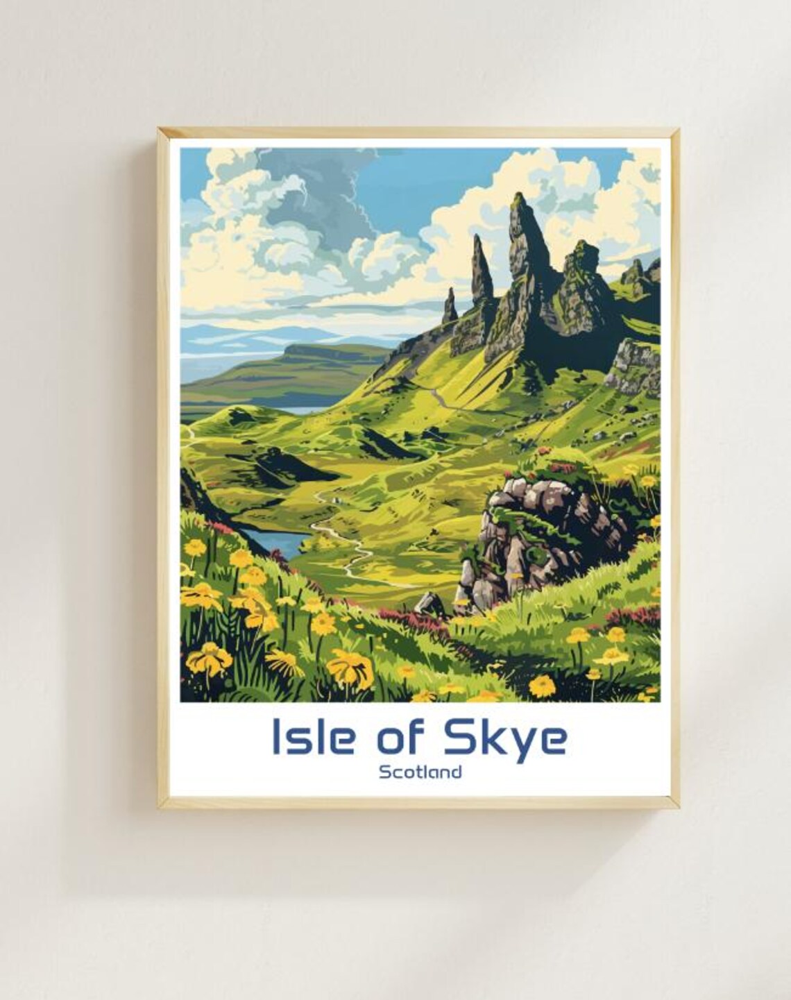 Isle of Skye Scotland Storr Rock Pinnacles Green Hills Poster