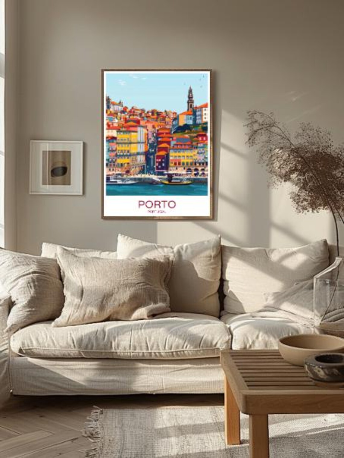Porto Portugal Colorful Douro Riverside Cityscape Travel Poster - Image 2