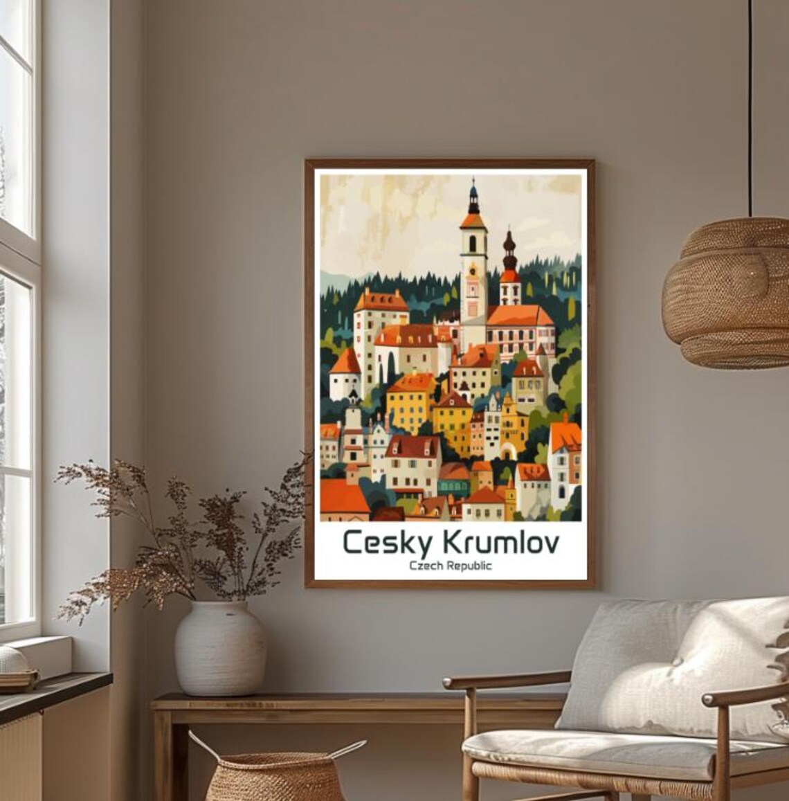 Cesky Krumlov Czech Republic Old Town Poster With Castle Hill Houses - Image 4