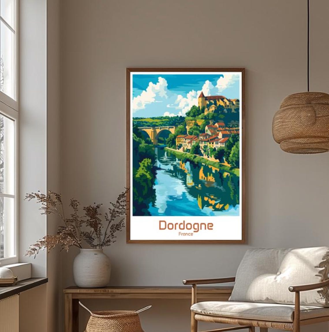 Dordogne Travel Posterfrance Countryside Wall Art Scenic River Valley Print French Village Landscape Chateau Decor France Travel Gift - Image 4