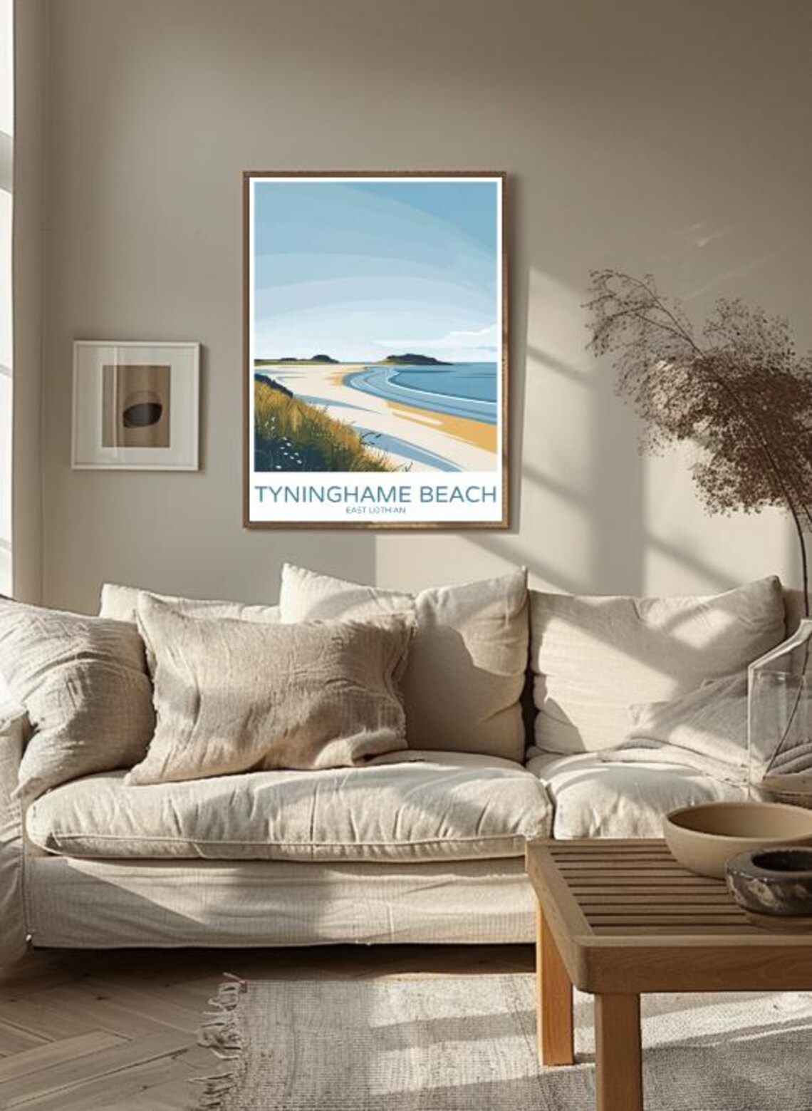 Tyninghame Beach Scotland Illustrated Shoreline Travel Poster - Image 2