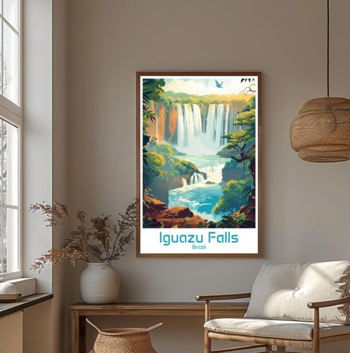 Iguazu Falls Brazil Travel Poster Stunning Wall Art Of Waterfalls Nature Iguazu National Park Print - Image 4