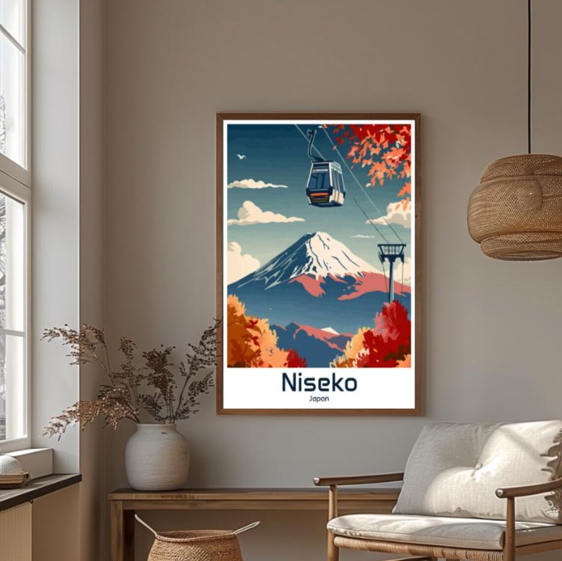 Niseko Japan Gondola Cabin Autumn Foliage Mountain Peak Poster - Image 4