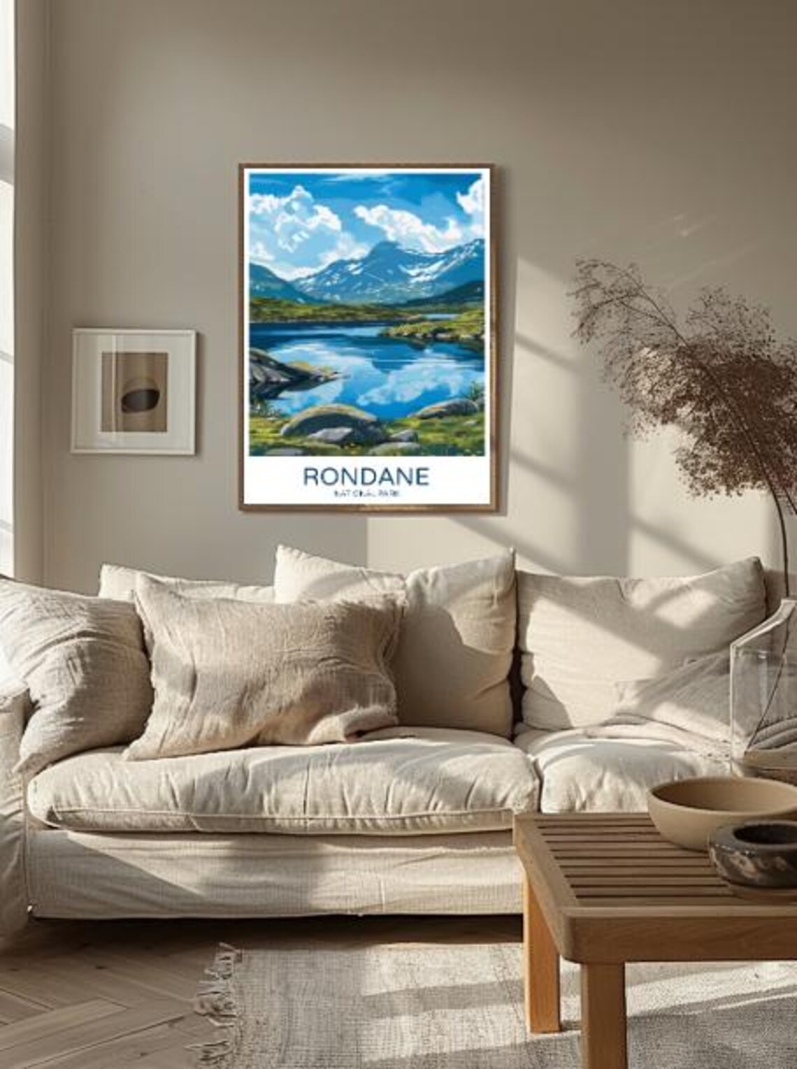 Rondane National Park Norway Mirror Lake Poster With Snowy Mountains - Image 2