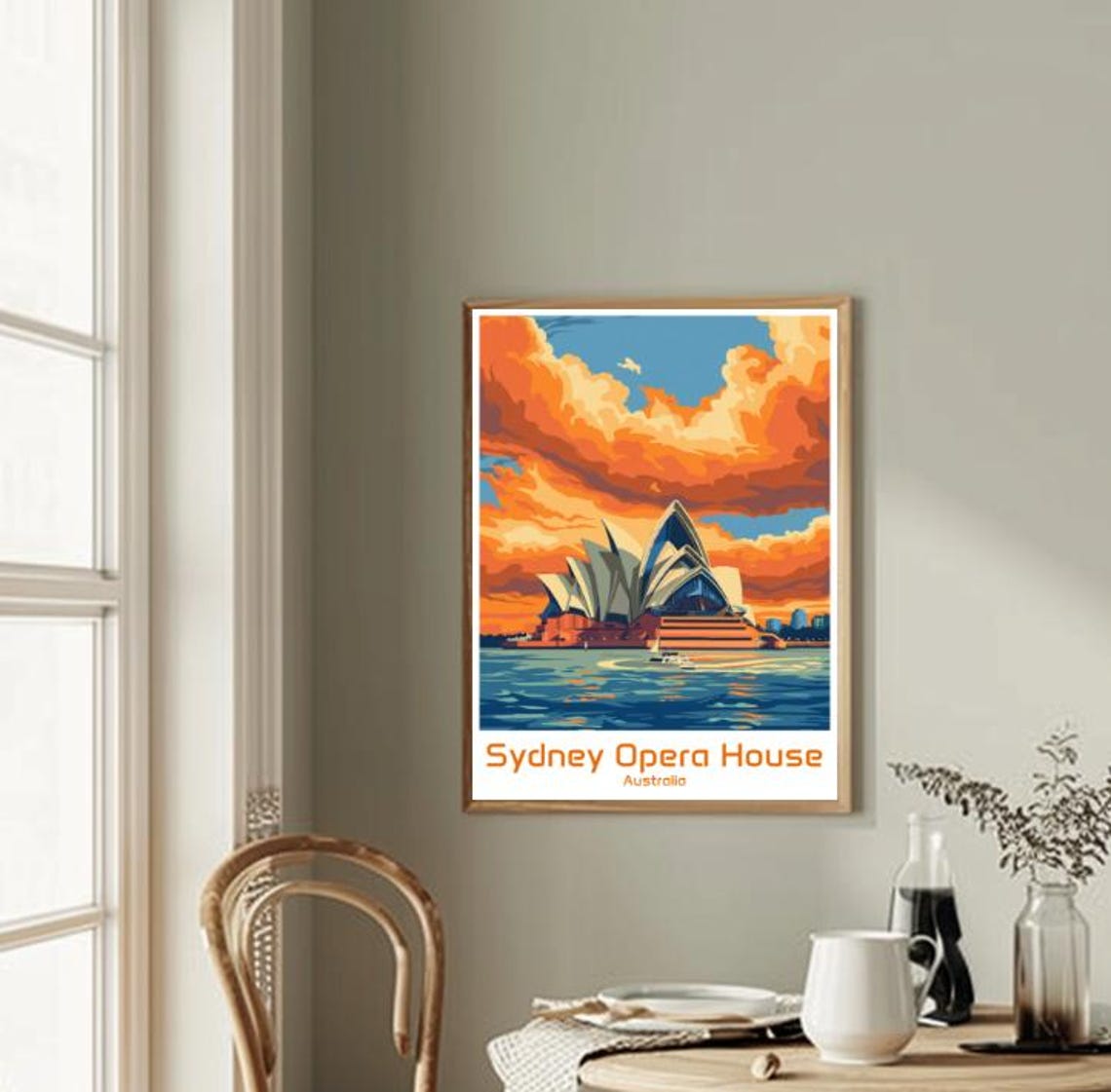 Sydney Opera House Australia Sunset Dramatic Clouds Harbor Poster - Image 2