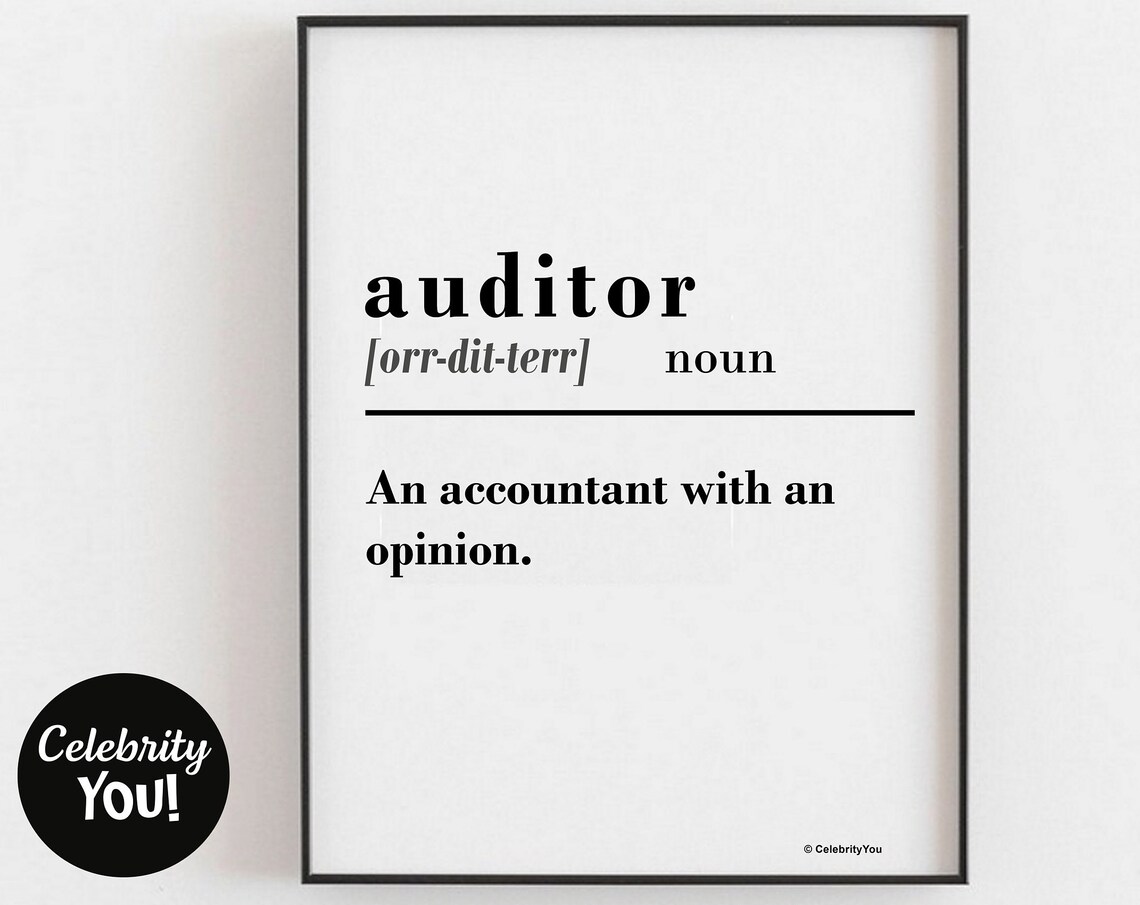Auditor Definition Funny Dictionary Style Office Quote Poster Gift