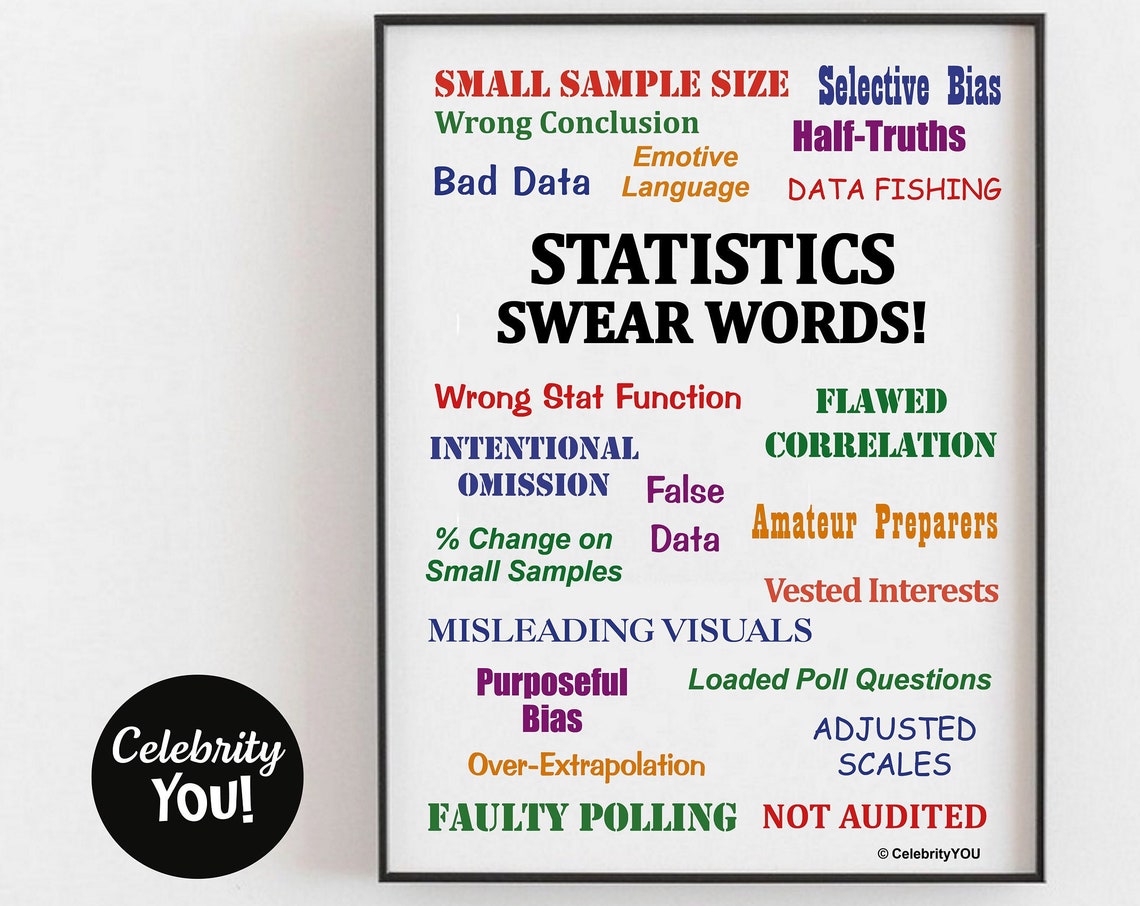 Statistics Swear Words Colorful Funny Data Analyst Office Poster Gift