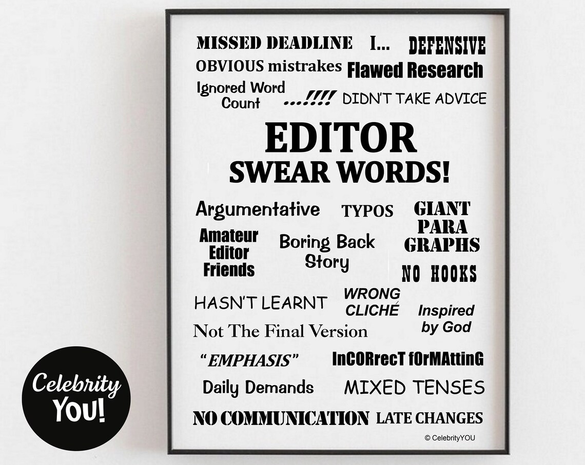 Editor Swear Words Funny Copy Editing Office Humor Poster Gift