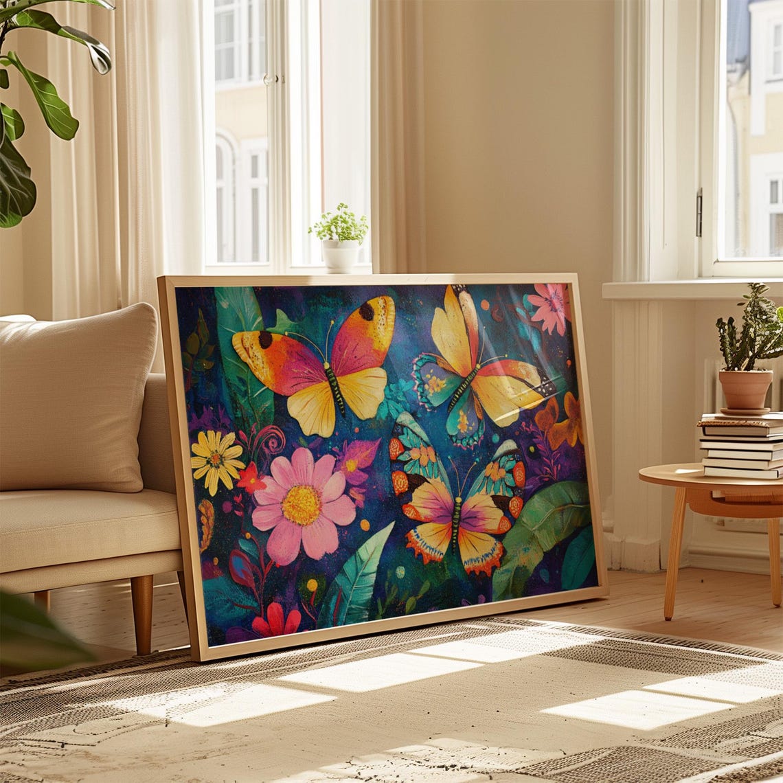 Print Butterfly Portrait Painting Mexican Wall Art New Listing 31 - Image 4
