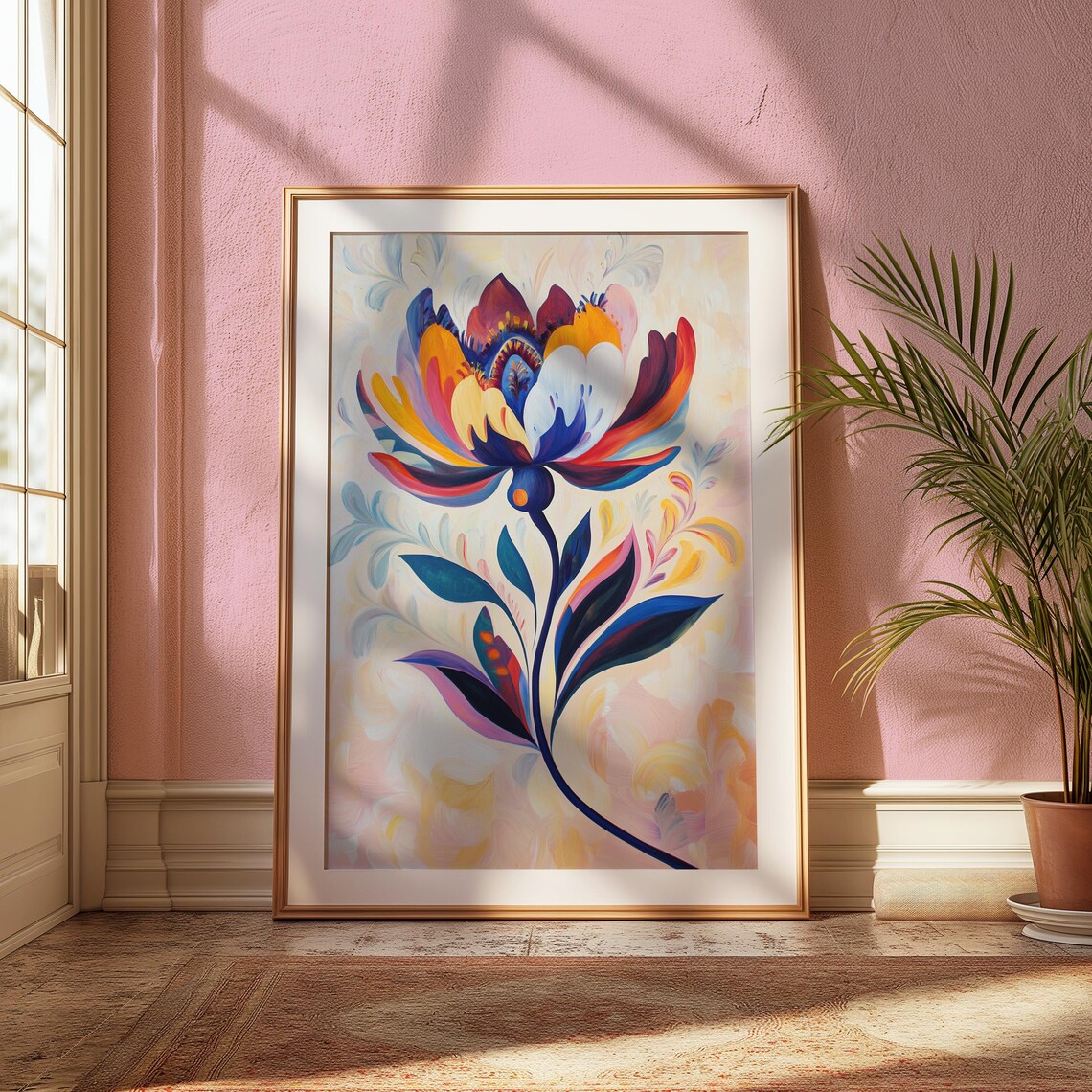 Pastel Fantasy Bloom Soft Cream Background Airy Floral Art Poster - Image 2