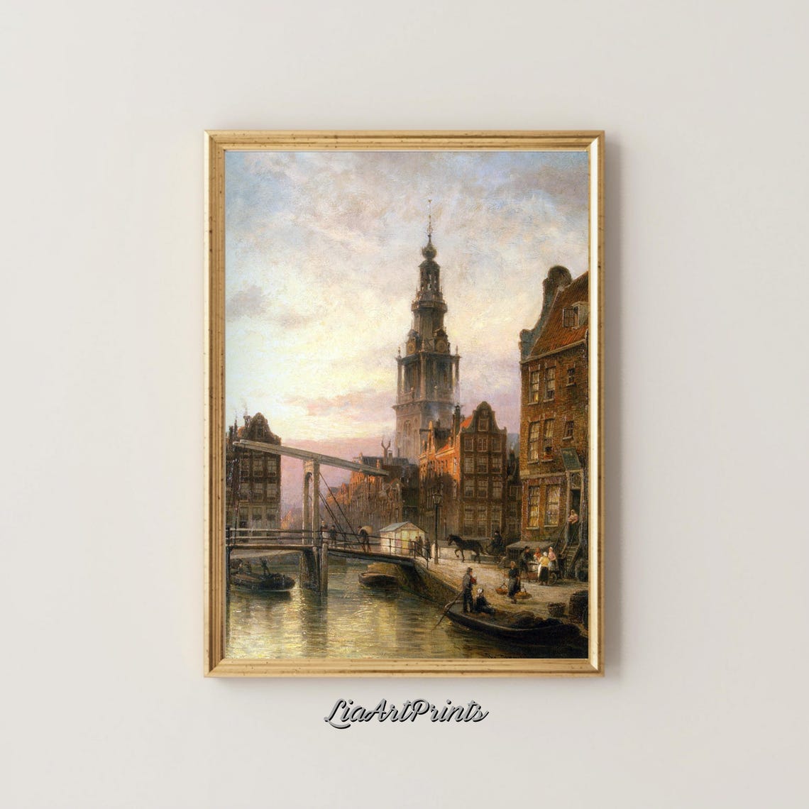 Amsterdam Canal with Montelbaanstoren Tower and Drawbridge Poster - Image 4