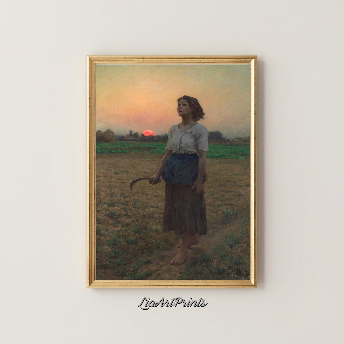 Sunset Field Worker, Rustic Farmhouse Art Print - Image 4