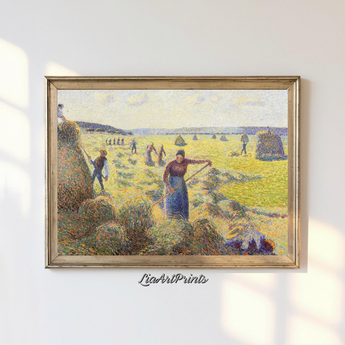 Harvest Time Impressionist Artwork, Rural Landscape
