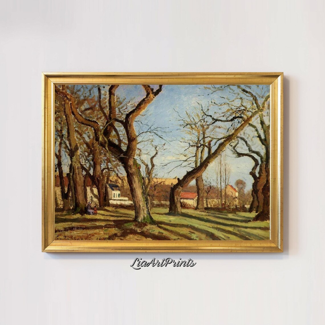 Early Spring Village Grove Bare Trees Soft Light Impressionist Nature Poster - Image 3