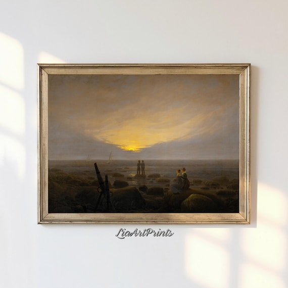 Caspar David Friedrich Moonrise Over the Sea Romantic Poster