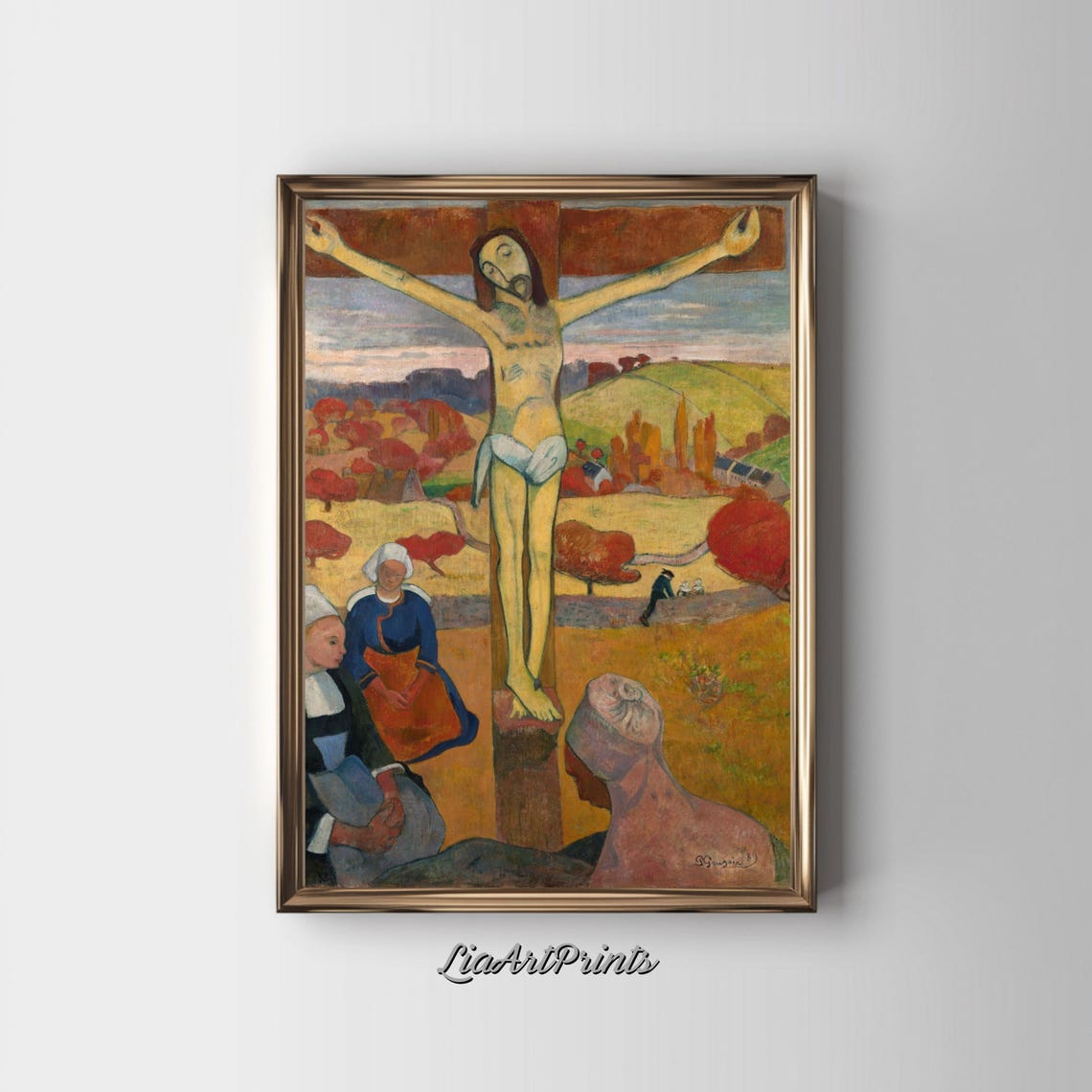 Paul Gauguins The Yellow Christ Post Impressionist Art Print Bold Religious Masterpiece - Image 2