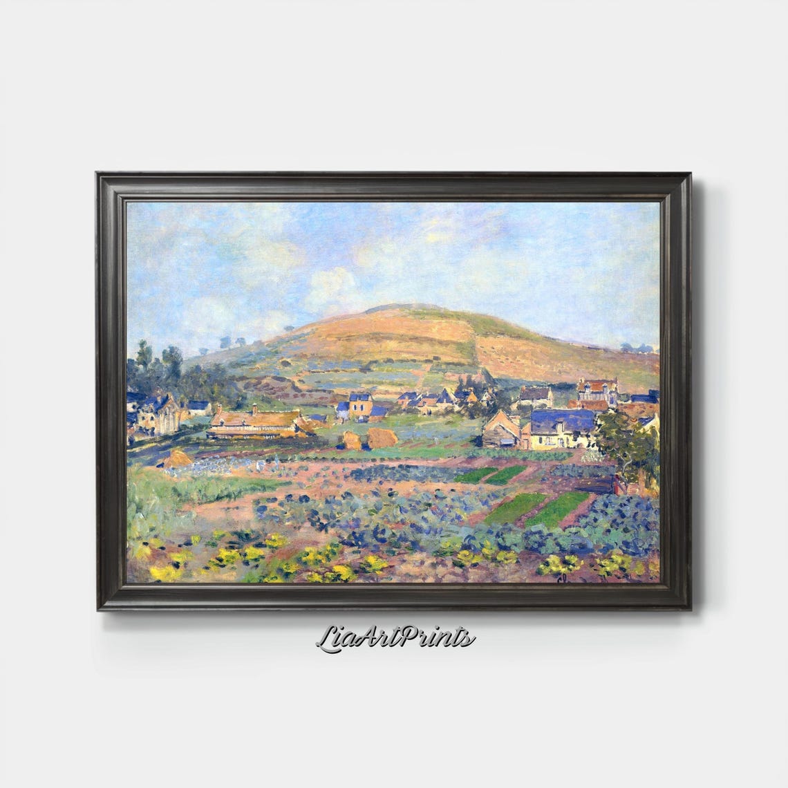 Impressionist Village Houses Hillside Summer Fields Country Poster - Image 4