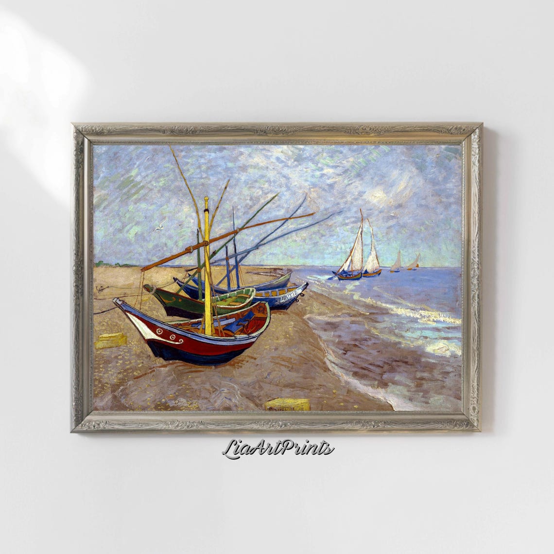 Vincent van Gogh Fishing Boats Beach Saintes Maries Seascape Poster - Image 4