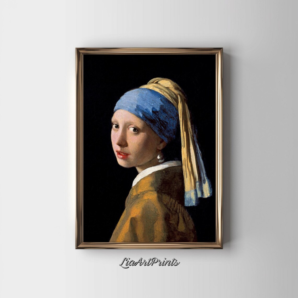Girl with a Pearl Earring Vermeer Dutch Master Portrait Painting Poster - Image 2
