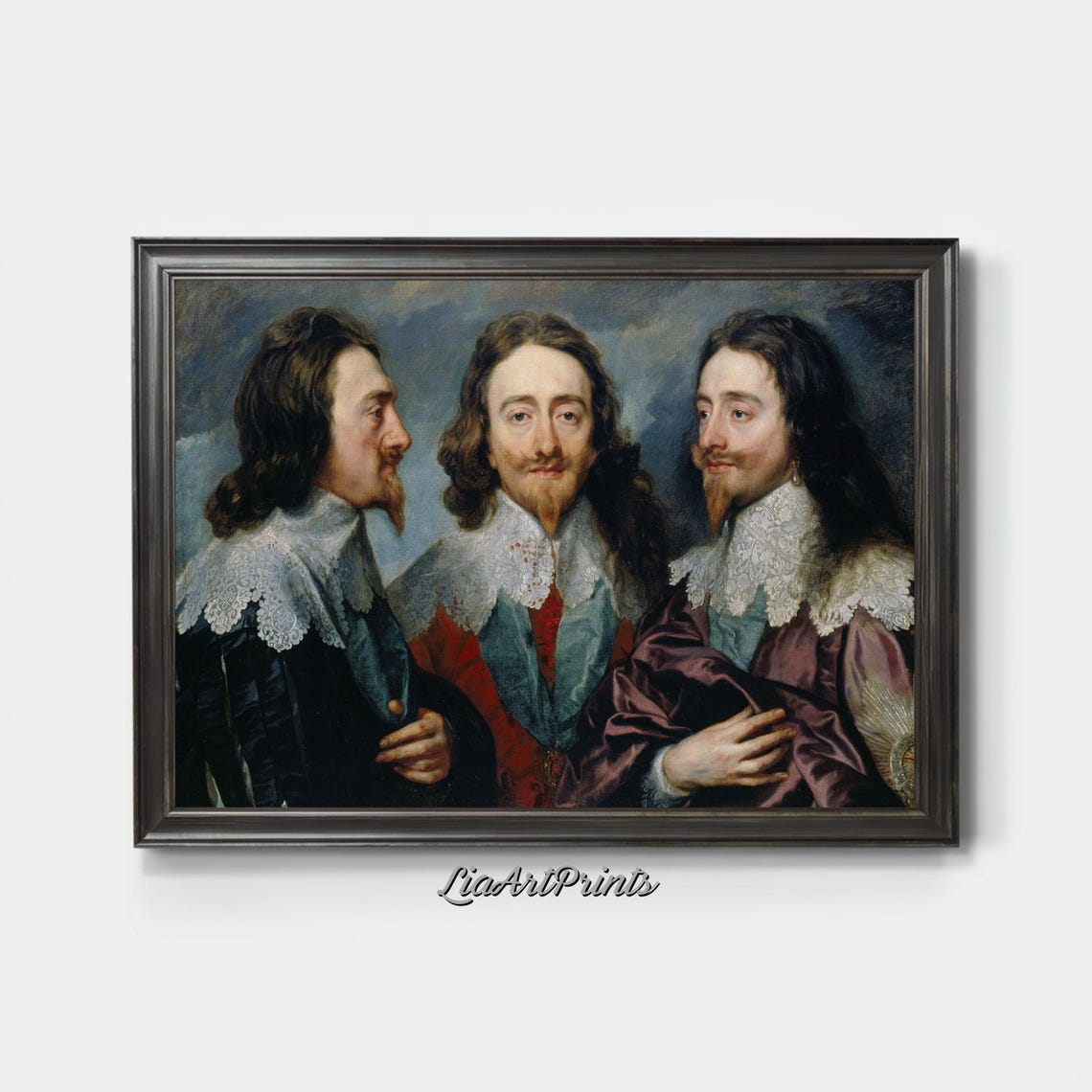 Anthony van Dyck Charles I Triple Portrait Baroque Masterpiece Poster - Image 4